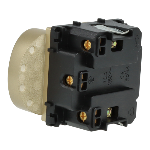 Moduł gniazda elektrycznego Schuko 230V podwójny złoty