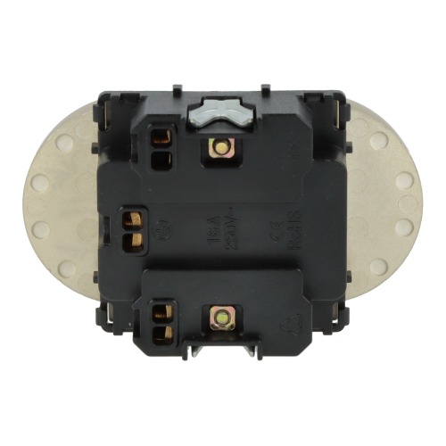 Moduł gniazda elektrycznego Schuko 230V podwójny złoty