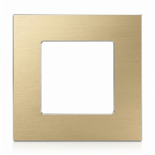 Ramka Aluminiowa Szczotkowana Pojedyncza 1F Złota DC Smart Home