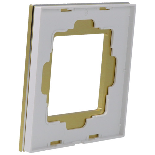 Ramka Aluminiowa Szczotkowana Pojedyncza 1F Złota DC Smart Home