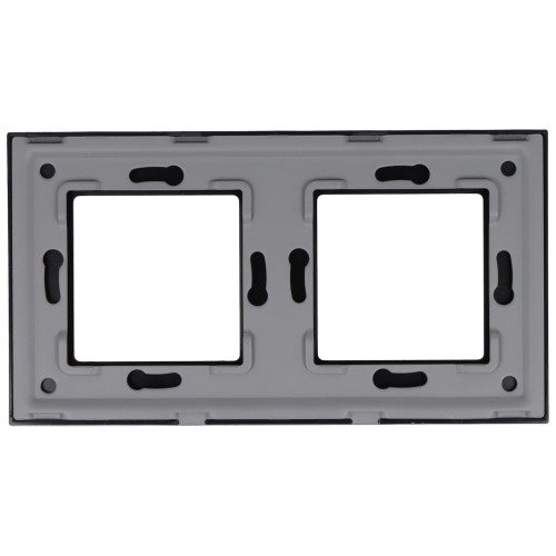 Ramka Aluminiowa Szczotkowana Podwójna 2F Czarna DC Smart Home