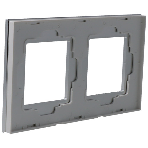 Ramka Aluminiowa Szczotkowana Podwójna 2F Srebrna DC Smart Home