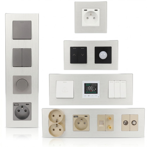 Ramka Aluminiowa Szczotkowana Podwójna 2F Srebrna DC Smart Home