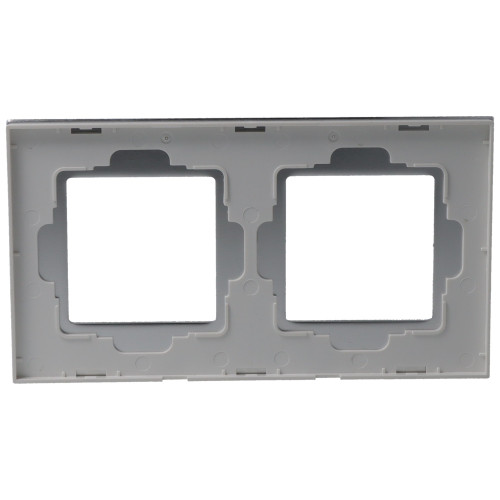 Ramka Aluminiowa Szczotkowana Podwójna 2F Srebrna DC Smart Home