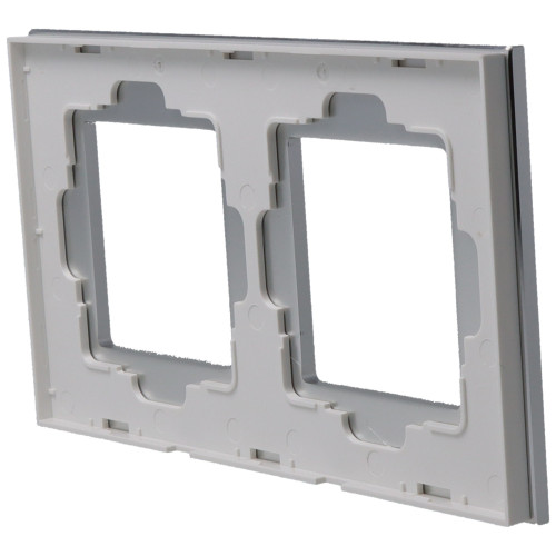 Ramka Aluminiowa Szczotkowana Podwójna 2F Srebrna DC Smart Home