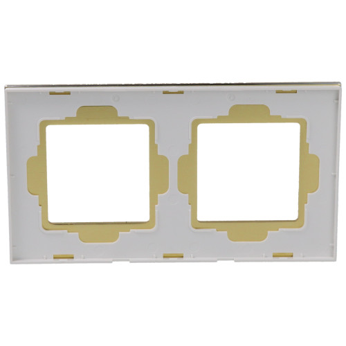 Ramka Aluminiowa Szczotkowana Podwójna 2F Złota DC Smart Home
