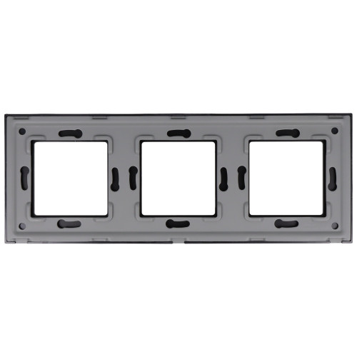 Ramka Aluminiowa Szczotkowana Potrójna 3F Czarna DC Smart Home