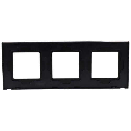 Ramka Aluminiowa Szczotkowana Potrójna 3F Czarna DC Smart Home