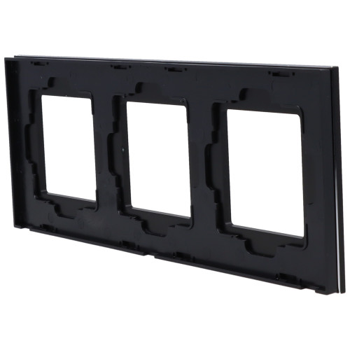 Ramka Aluminiowa Szczotkowana Potrójna 3F Czarna DC Smart Home