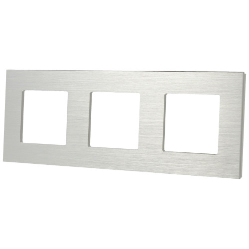 Ramka Aluminiowa Szczotkowana Potrójna 3F Srebrna DC Smart Home