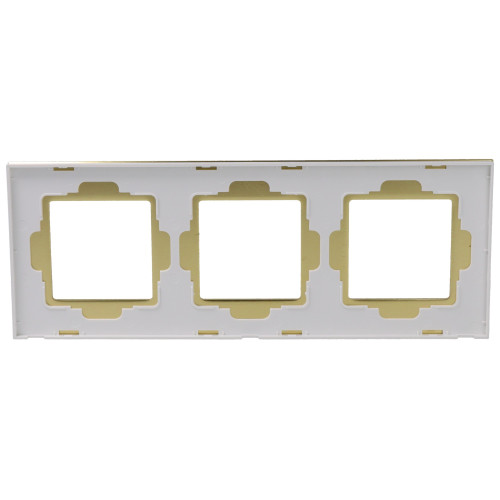 Ramka Aluminiowa Szczotkowana Potrójna 3F Złota DC Smart Home