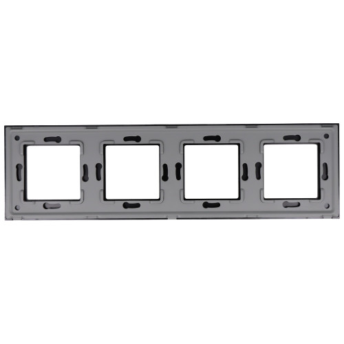 Ramka Aluminiowa Szczotkowana Poczwórna 4F Czarna DC Smart Home