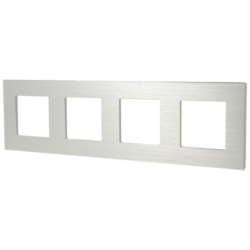 Ramka Aluminiowa Szczotkowana Poczwórna 4F Srebrna DC Smart Home