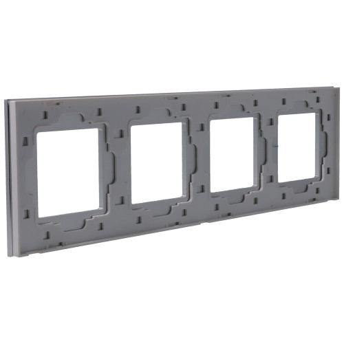 Ramka Aluminiowa Szczotkowana Poczwórna 4F Srebrna DC Smart Home