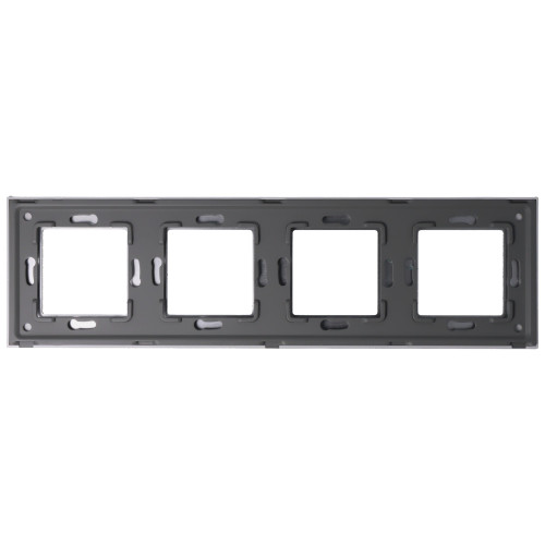 Ramka Aluminiowa Szczotkowana Poczwórna 4F Srebrna DC Smart Home