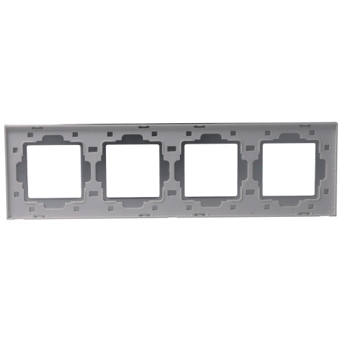 Ramka Aluminiowa Szczotkowana Poczwórna 4F Srebrna DC Smart Home