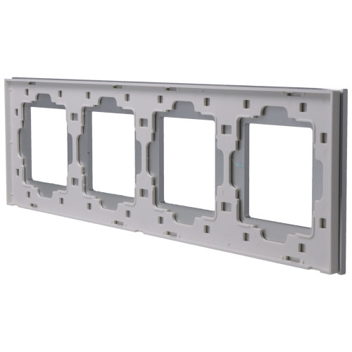 Ramka Aluminiowa Szczotkowana Poczwórna 4F Srebrna DC Smart Home