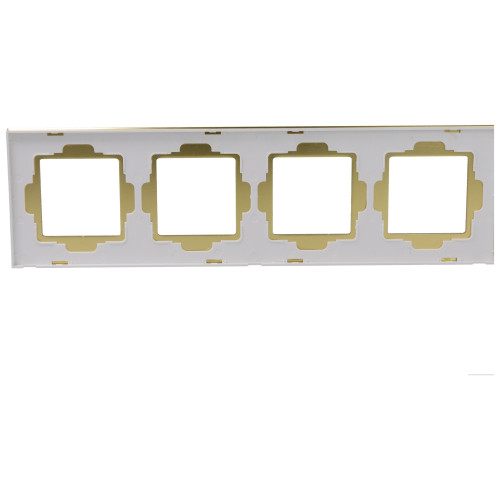 Ramka Aluminiowa Szczotkowana Poczwórna 4F Złota DC Smart Home