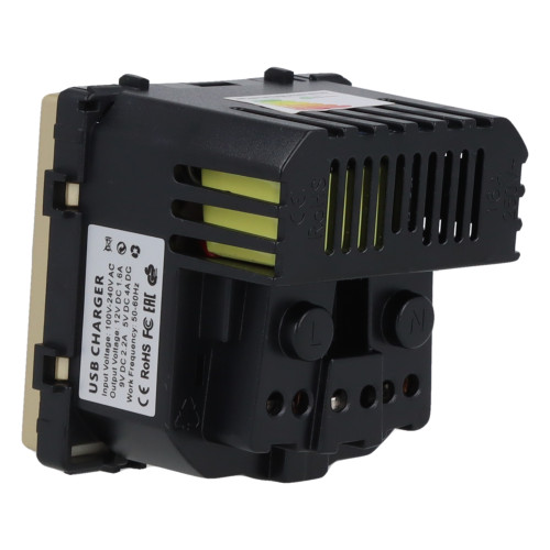 Moduł gniazda elektrycznego Schuko (bez bolca) z ładowarką USB A+C 20W 230V pojedynczy złoty