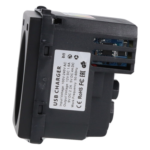 Moduł gniazda elektrycznego Schuko (bez bolca) z ładowarką USB C+C 20W 230V pojedynczy czarny