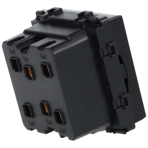 Moduł włącznik mechaniczny rolet z podtrzymaniem podwójny czarny