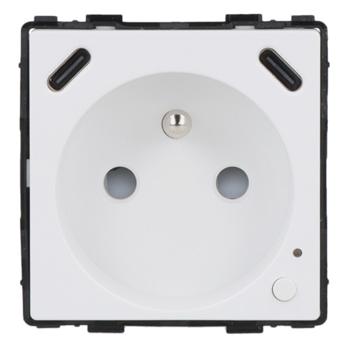 Moduł gniazda elektrycznego z bolcem 230V z pomiarem energii ZigBee + USB C+C 20W biały