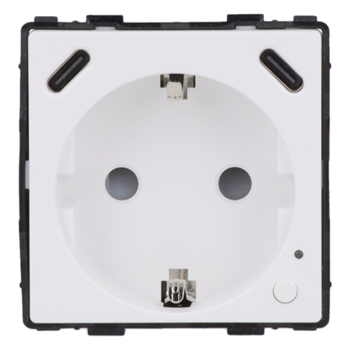 Moduł gniazda elektrycznego Schuko (bez bolca) 230V z pomiarem energii ZigBee + USB C+C 20W biały