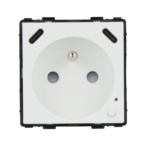 Moduł gniazda elektrycznego z bolcem 230V z pomiarem energii WiFi + USB C+C 20W biały