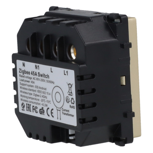 Moduł włącznika bojlera 45A ZigBee z pomiarem energii Złoty