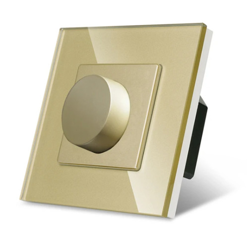Włącznik Ściemniacz Światła Mechaniczny Szklany złoty