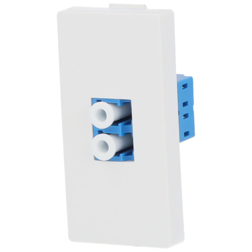 Gniazdo światłowodowe LC duplex UPC 1/2 białe