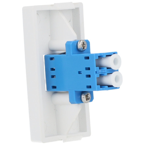 Gniazdo światłowodowe LC duplex UPC 1/2 białe