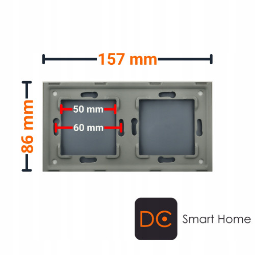 Panel Szklany Podwójny Na 2 Puszki 0G0G Złoty DC Smart Home