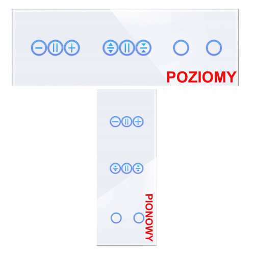 Panel Szklany Potrójny Na 3 Puszki 0G0G0G Biały DC Smart Home