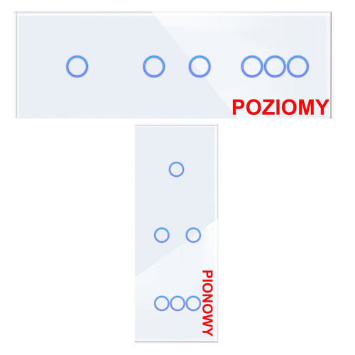 Panel Szklany Potrójny Na 3 Puszki 0G0G0G Biały DC Smart Home