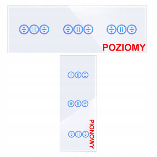 Panel Szklany Potrójny Na 3 Puszki 0G0G0G Biały DC Smart Home