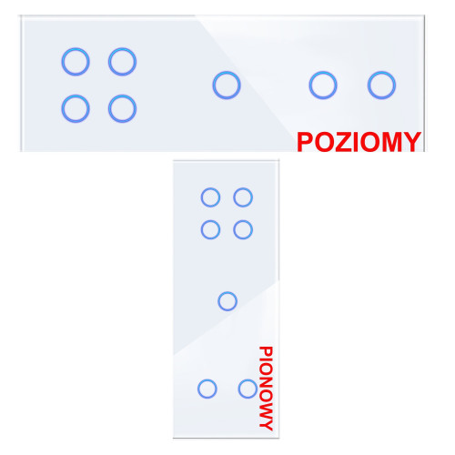 Panel Szklany Potrójny Na 3 Puszki 0G0G0G Biały DC Smart Home