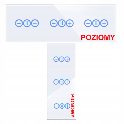 Panel Szklany Potrójny Na 3 Puszki 0G0G0G Biały DC Smart Home