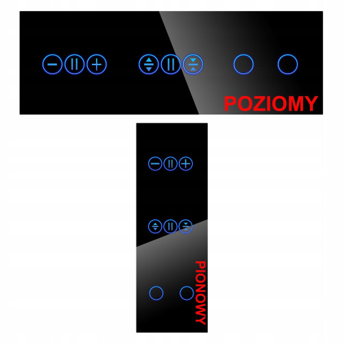 Panel Szklany Potrójny Na 3 Puszki 0G0G0G Czarny DC Smart Home