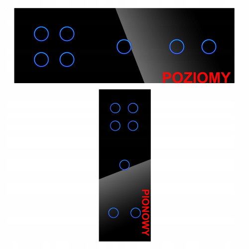 Panel Szklany Potrójny Na 3 Puszki 0G0G0G Czarny DC Smart Home