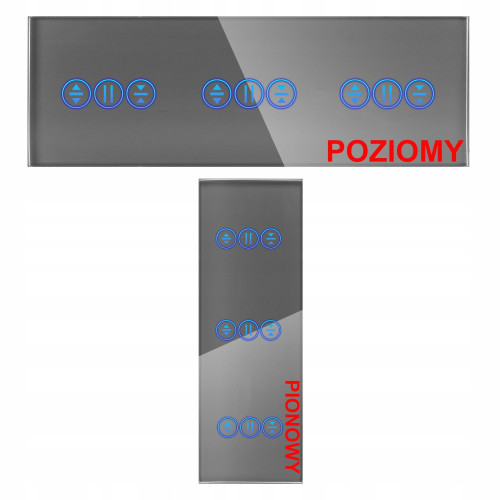 Panel Szklany Potrójny Na 3 Puszki 0G0G0G  Szary DC Smart Home