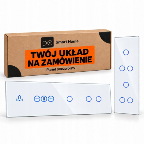 Panel Szklany Poczwórny Na 4 Puszki 0G Biały DC Smart Home