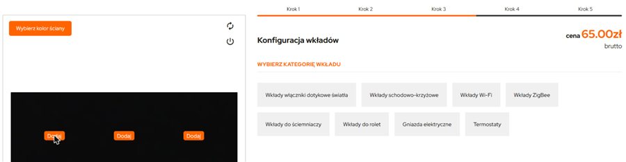 Konfigurator: wybór kategorii wkładu