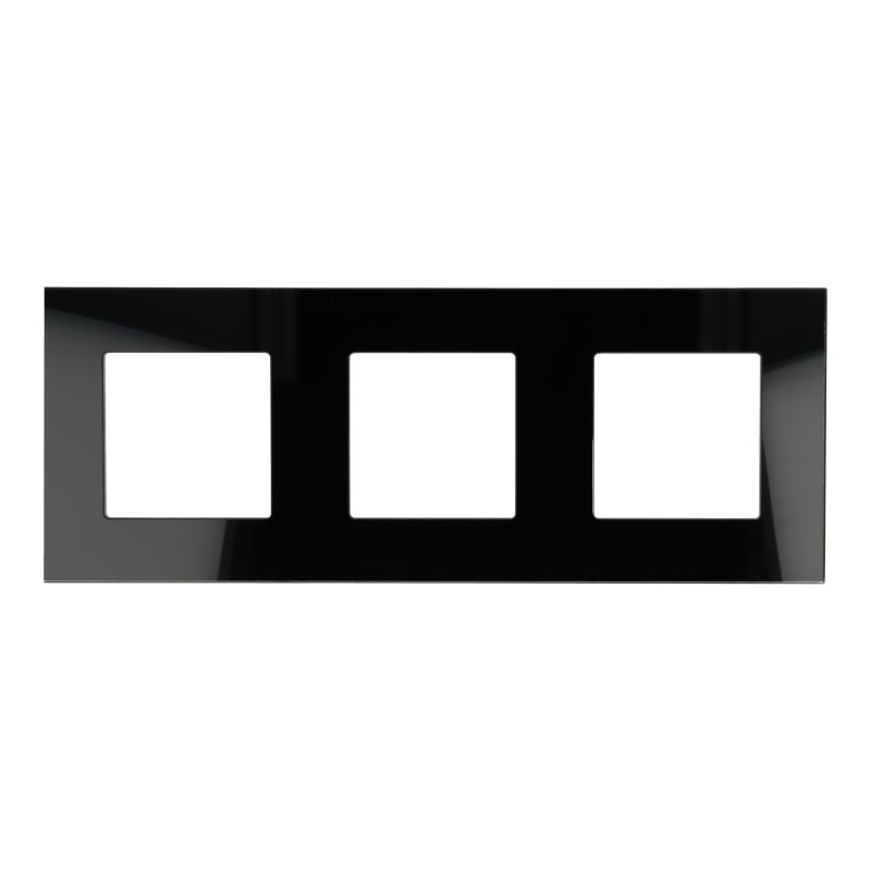 Ramka Szklana Potrójna 3F Czarna DC Smart Home
