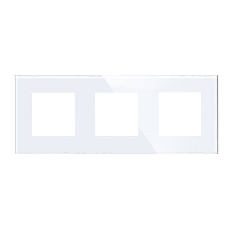 Ramka Szklana Potrójna 3F Biała DC Smart Home