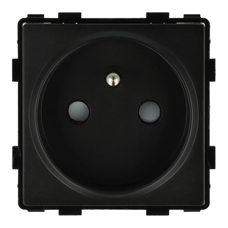 Moduł gniazda elektrycznego z bolcem 230V pojedynczy czarny